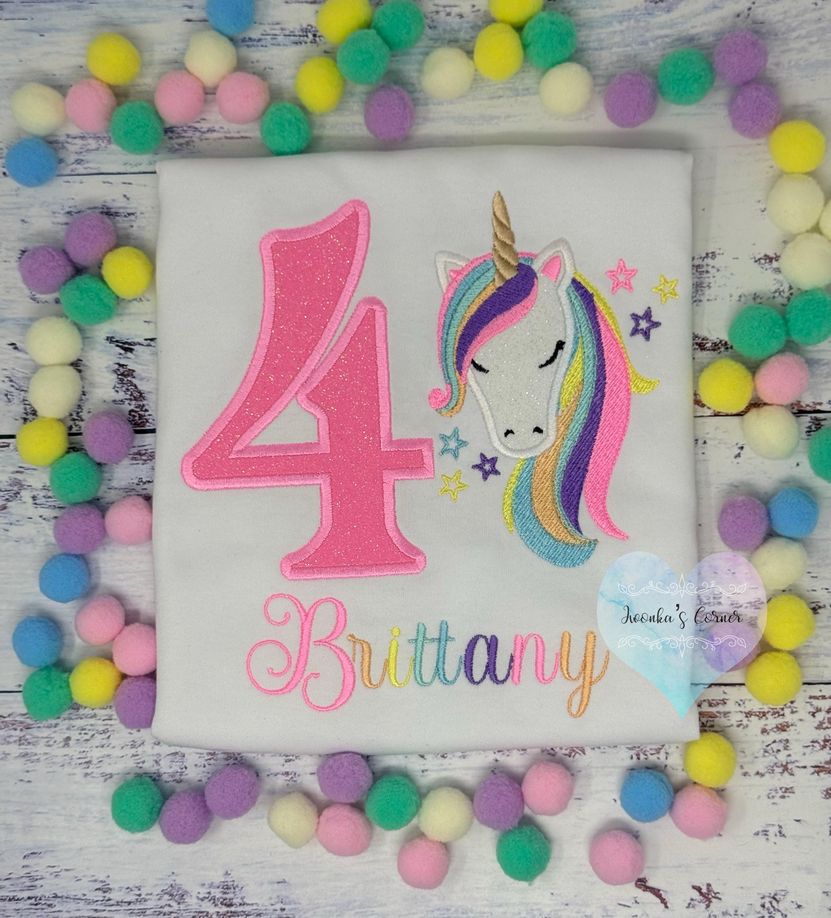 3rd Birthday Pastel Star Unicorn Shirt, Girl Rainbow Pastel Unicorn Birthday, Gold Horn Uni Gift, Rainbow Unicorn, Any age