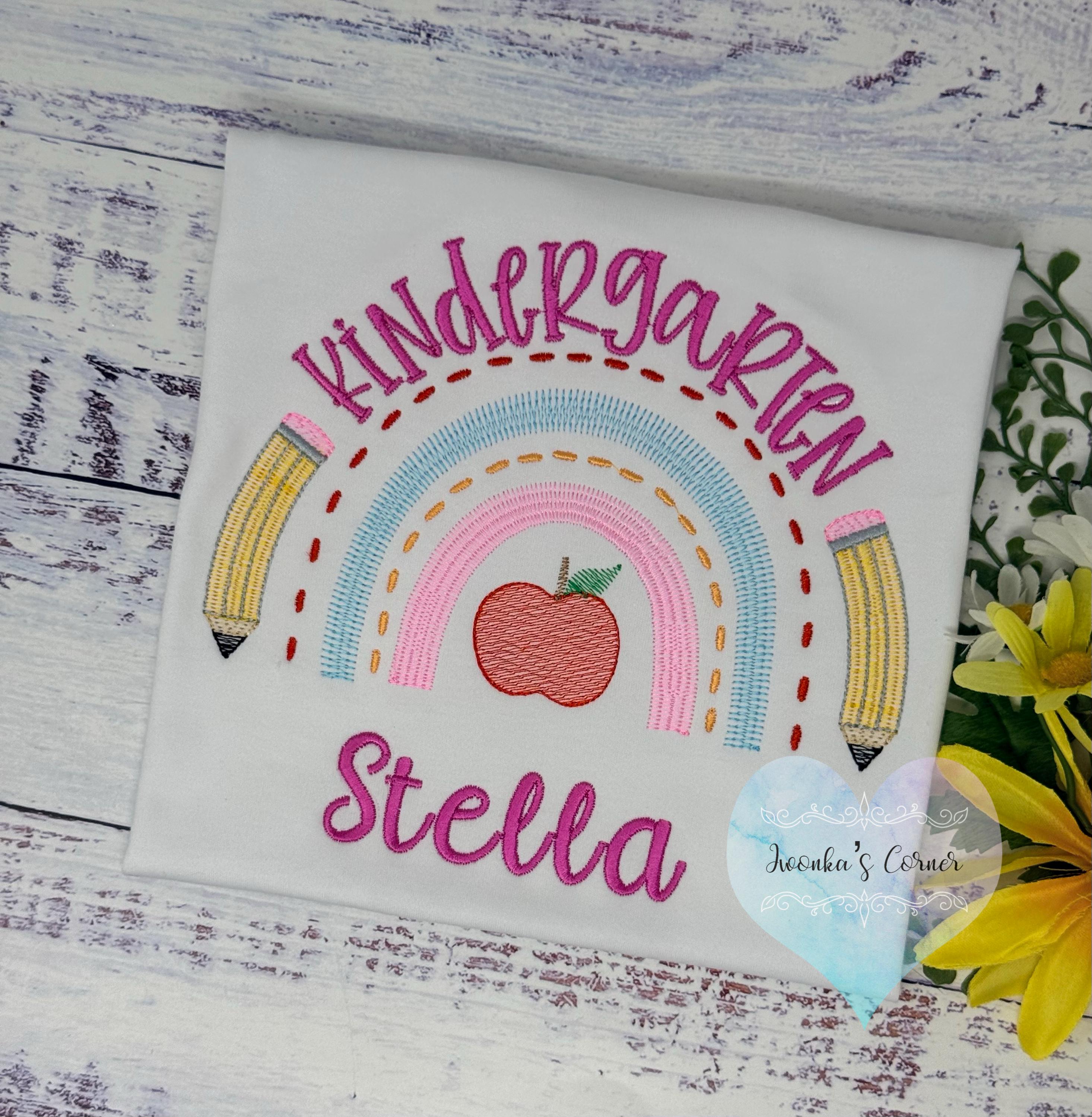 Girl back to school shirt - Kindergarten shirt for girl - 1st day of school - Kindergarten, Pre K, 1st grade