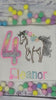 Girl 4th Birthday Shirt With Bay Brown Horse, Ombre Rainbow Number with Horse wearing Flowers in Mane, Sketch  Embroidered Horse