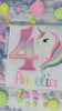 Girl 4th  Birthday Pastel Unicorn and number Shirt, Girl Rainbow Pastel Unicorn Birthday, Rainbow Uni outfit, Unicorn embroidery, Any age