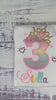 3rd  Birthday Shirt for Girl, Rainbow Princess Birthday Shirt, Birthday Number with Crown, Girls rhinestone tiara, Princess Party