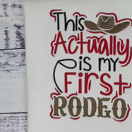 Girl embroidered shirt This is not my first rodeo, Cowgirl rodeo tee.