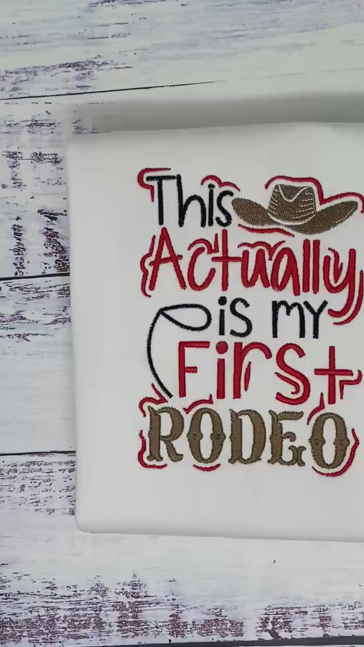 Girl embroidered shirt This is not my first rodeo, Cowgirl rodeo tee.