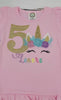 Girl unicorn birthday shirt, 5th birthday party outfit, Unicorn party