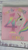SHIPPING NEXT DAY, Girl 4th  Birthday Pastel Unicorn and number Shirt, Girl Rainbow Pastel Unicorn Birthday, Rainbow Uni, Unicorn embroidery