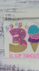 Girl Ice Cream 3rd “Is so sweet” birthday shirt, Sweet Ice Cream cone Theme Party, Pastel ice cream scoops sweet birthday tee