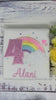 Girl 4th Birthday Cute Rainbow Theme Embroidery shirt, Custom Rainbow Shirt for a Toddler, Pastel Rainbow Cloud Party Tee