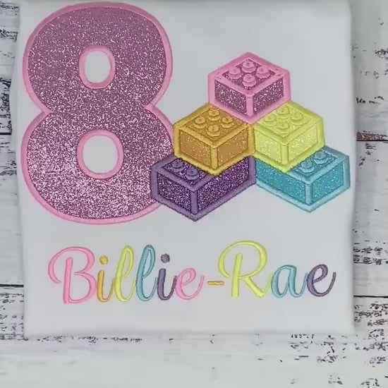 Girl 8th Birthday Pastel Colors Toy Building Blocks,  Any age