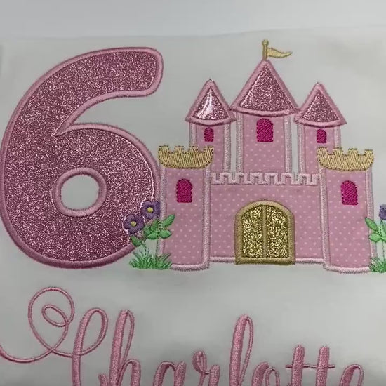 6th Birthday Shirt for Girl, Princess Castle Shirt, Pink Castle Tee,  Girls Royal Birthday Shirt, Princess Birthday Party