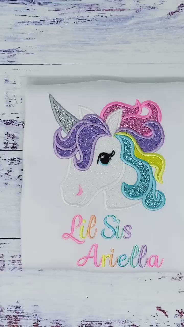 Uni Matching Sibling’s Shirt, Pastel Unicorn Shirt, Pastel Unicorn Birthday Outfit, Unicorn birthday, Rainbow Uni Shirt, Unicorn embroidery