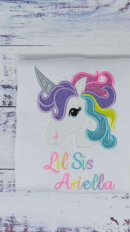Uni Matching Sibling’s Shirt, Pastel Unicorn Shirt, Pastel Unicorn Birthday Outfit, Unicorn birthday, Rainbow Uni Shirt, Unicorn embroidery