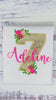 Golden 7th birthday shirt, Gold glitter, Floral birthday shirt, Flower, Roses, Hot pink name , Personalized applique shirt