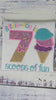Girl Ice Cream 7 “Scoop of fun” birthday shirt, Sweet Ice Cream with cherry on top cone Theme Party, Pastel sweet birthday tee
