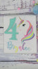 4th Birthday Pastel Unicorn Shirt, Girl Rainbow Pastel Unicorn Birthday Outfit, Rainbow Unicorn outfit, Unicorn embroidery, Any age