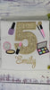 Girl 5th Birthday Shirt with Make up, Salon, Spa Birthday Shirt, Number cosmetics, Lipstick Powder Brush, Make up Birthday Party