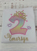 2nd birthday shirt for girl, Princess birthday shirt, Number with crown birthday shirt, Girls 2nd birthday shirt, Princess birthday party