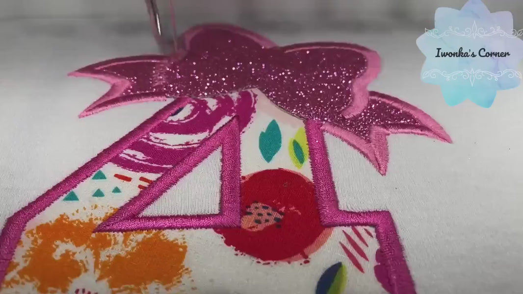 4th birthday shirt with bow, Floral birthday number with Pink bow