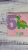 Girl 5th Birthday Brachiosaurusembroidery shirt, Dinosaur themed shirt, Green dinosaur Pink Bow Tee, Polka Dots Number Embroidery, Any age